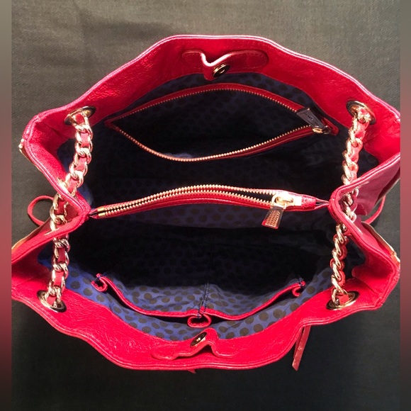 Rebecca Minkoff Swing Distressed Red Leather Shoulder Bag - Picture 5 of 8